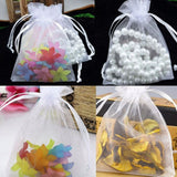 100 Pack White Organza Drawstring Bags, Soft and Elegant Gift Bags for Weddings, Parties, Jewelry, and Small Gift Packaging