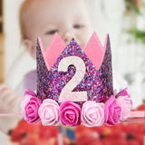Kids Crown Headband Birthday Party Performance Photo Prop Headwear Hair for Daily Hairstyle Decor - Size 6 (2Years Old)