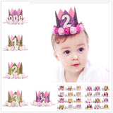 Kids Crown Headband Birthday Party Performance Photo Prop Headwear Hair for Daily Hairstyle Decor - Size 6 (2Years Old)