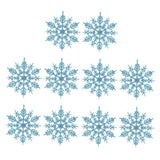 10Pcs Glitter Snowflake Christmas Ornaments Xmas Tree Hanging Decoration 10cm 5.9*3.9*1.4 in Light blue