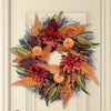 Fall Wreath 20’’ Autumn Front Door Wreath Harvest Wreath with Sunflower Pumpkins Berries Maple Leaves Daisies for Outside Indoor Home Wall Festival Thanksgiving Autumn Farmhouse Decor