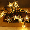 Solar String Lights Outdoor, Solar Powered Star String Lights, 16ft 20 LED Waterproof Christmas String Lights for Gardens Patio Landscape Xmas Tree Decorations(Warm White)