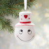 Ceramics Snowman Christmas Tree Ornaments Decorations Xmas Tree Hanging Pendant Traditional Doll Ornament with Lanyard Winter New Year House Mini Charms Festival Holiday Party Decor