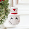 Ceramics Snowman Christmas Tree Ornaments Decorations Xmas Tree Hanging Pendant Traditional Doll Ornament with Lanyard Winter New Year House Mini Charms Festival Holiday Party Decor