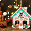 16 Pieces Christmas House Ornament Wooden House Decorations Christmas Tree Hanging Ornaments Decorations Xmas Painted Wood House Pendants for Holiday Christmas Tree Decor