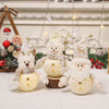 Christmas Table Decorations, 9 Inch Lighted Plush Snowmen Figurines, Light Up Snowman Holiday Present, Battery Operated Xmas Gifts Winter Tabletop Ornaments Dinner Party Supplies