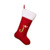 17 Inches Personalized Christmas Stockings with Letters, Red Velvet with Soft Plush Cuff & Embroidered Gold Letter Monogram Initial Xmas Stockings for Holiday Seasonal Decor Party Supplies(J)