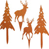 4Pack Metal Christmas Stakes,Christmas Garden Decor,Mini Metal Christmas Yard Stakes Decor,Christmas Tree Elk Yard Signs with Stake,Cute Christmas Outdoor Decorations for Yard Lawn Garden