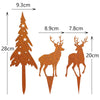 4Pack Metal Christmas Stakes,Christmas Garden Decor,Mini Metal Christmas Yard Stakes Decor,Christmas Tree Elk Yard Signs with Stake,Cute Christmas Outdoor Decorations for Yard Lawn Garden