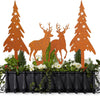 4Pack Metal Christmas Stakes,Christmas Garden Decor,Mini Metal Christmas Yard Stakes Decor,Christmas Tree Elk Yard Signs with Stake,Cute Christmas Outdoor Decorations for Yard Lawn Garden