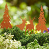 4Pack Metal Christmas Stakes,Christmas Garden Decor,Mini Metal Christmas Yard Stakes Decor,Christmas Tree Elk Yard Signs with Stake,Cute Christmas Outdoor Decorations for Yard Lawn Garden