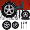 Race Car Party Plates Napkins, Racing Car Race Track Party Supplies Disposable Tableware Decorations Racing Wheel Sports Themed Dinnerware for Boys/Kids Birthday Party, Serves 24