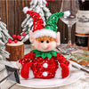 Christmas Elf Decorations Dolls Mini Plush Figurines Packed in Box Soft Stuffed Holiday Ornaments Cute Christmas Elf Sitting Doll Window Ornaments Sequined Hat Doll Decoration