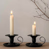 Retro Iron Taper Candle Holder Set of 2, Candlestick Holders Candlelight Stand with Handle Simple Ring Candle Stick Holder for Wedding Dinning Party Dinning Home Events Desktop Table Decor