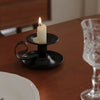 Retro Iron Taper Candle Holder Set of 2, Candlestick Holders Candlelight Stand with Handle Simple Ring Candle Stick Holder for Wedding Dinning Party Dinning Home Events Desktop Table Decor