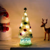 Mini Christmas Tree, 9.8 Inches Artificial Tabletop Christmas Tree LED Lights, Table Small Xmas Tree with Christmas Ball Ornaments for Table Top Christmas Tree Decorations