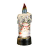 Christmas Flameless Candle Snow Globe Battery Operated, 5 Inches Swirling Water Glittering Lighted Snow Globe Candlestick Thanksgiving Christmas Decoration (Snowman)