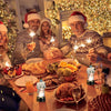 Christmas Flameless Candle Snow Globe Battery Operated, 5 Inches Swirling Water Glittering Lighted Snow Globe Candlestick Thanksgiving Christmas Decoration (Snowman)