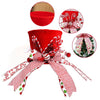 Candy Christmas Tree Topper - Large Red Tree Topper Hat with Candy Peppermint Bows Ribbon Ornament, Top Hat Christmas Tree Topper for Home Office Holiday Tree Decoration Xmas Gift