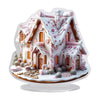7.3in Christmas Village Building Snow Town Christmas Village Houses Resin Christmas Village Accessories for Christmas Village Collection Room Decor Pink)