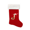 18 Inch Large Monogram Stocking Red Christmas Initial Letter J Cable Knit Stockings with White Cuffs Cute Xmas Alphabet Decorations for Home Family Fireplace Hanging Gifts DIY Decor