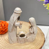 Miniature Holy Family Nativity Figurine - Hand Painted Joseph Mary Religious Figurine with Baby Jesus for Christmas Indoor Tabletop Nativity Scene Decoration, 2.3