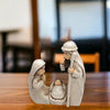 Miniature Holy Family Nativity Figurine - Hand Painted Joseph Mary Religious Figurine with Baby Jesus for Christmas Indoor Tabletop Nativity Scene Decoration, 2.3