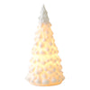 White Ceramic Christmas Trees, Light Up Porcelain Christmas Tree, Matte White Small Xmas Tree with Lights, Tabletop Tree Figurines for Modern Home Decoration