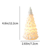 White Ceramic Christmas Trees, Light Up Porcelain Christmas Tree, Matte White Small Xmas Tree with Lights, Tabletop Tree Figurines for Modern Home Decoration