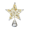 Christmas Star Tree Topper with LED Lights, Battery Operated 7.87 Inch Metal Hollow Design, Easy-to-Install Christmas Tree Decorations for Holiday and Christmas Home Décor, Silver
