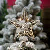 Christmas Star Tree Topper with LED Lights, Battery Operated 7.87 Inch Metal Hollow Design, Easy-to-Install Christmas Tree Decorations for Holiday and Christmas Home Décor, Silver