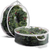 Clear Plastic Christmas Wreath Storage Container 24 "Double Zipper Handling, Strong And Practical, Protect Flowers From Harm