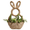 Bunny Basket Hanging Wall Pocket Spring Decor, Hand Woven Wicker Easter Bunny Wall Basket, Hanging Wicker Baskets for Wall, Unlined Baskets Makes Decorate for Flowers, Easter Eggs, Gifts