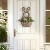Bunny Basket Hanging Wall Pocket Spring Decor, Hand Woven Wicker Easter Bunny Wall Basket, Hanging Wicker Baskets for Wall, Unlined Baskets Makes Decorate for Flowers, Easter Eggs, Gifts
