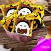 Halloween Treat Bags Candy Bags 100pcs Halloween Goodie Bags Candy Bags Snack Bags And Baked Goods Bags Party Bags For Kids Plastic Gift Bags Party Supplies