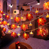 Maple Leaf Pumpkin Lantern String Halloween Pumpkin Decorative Lantern String Thanksgiving Maple Leaf Lantern