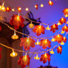 Maple Leaf Pumpkin Lantern String Halloween Pumpkin Decorative Lantern String Thanksgiving Maple Leaf Lantern