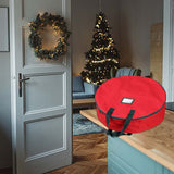 Double-Layer PVC Round Wreath Storage Stand Bag, Sturdy Frame with Zippered Closure Design, Large Storage Container for Garlands and Christmas Gift Items