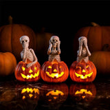 Decorative Pumpkin Jack O Lantern Tabletop Light, LED Jack O Lantern Lights Battery Powered, Pumpkin Lights Battery Operated for Halloween Spooky