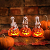 Decorative Pumpkin Jack O Lantern Tabletop Light, LED Jack O Lantern Lights Battery Powered, Pumpkin Lights Battery Operated for Halloween Spooky