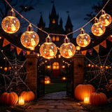 10 LED Spooky Halloween Lightses Theme Glowing Lamp, Ghost Pumpkin Battery Operated String Lights Bright Set, for Halloween Lights Indoor