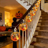 10 LED Spooky Halloween Lightses Theme Glowing Lamp, Ghost Pumpkin Battery Operated String Lights Bright Set, for Halloween Lights Indoor