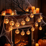 10 LED Spooky Halloween Lightses Theme Glowing Lamp, Ghost Pumpkin Battery Operated String Lights Bright Set, for Halloween Lights Indoor
