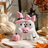 Cute Ghosted Halloween Home Decor, Halloween Ghost Decorations Gifts for Adults, Ghosts Halloween Decor for Tabletop Shelf