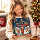 Highland cow advent calendar 2026, christmas countdown calendar for kids, 3D 24 Days Of highland cow Advent Calendar