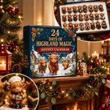 Highland cow advent calendar 2026, christmas countdown calendar for kids, 3D 24 Days Of highland cow Advent Calendar