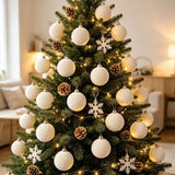 15PCS Clearance! Wine Jumbo Ball Shatterproof Christmas Ornament, Velvet Christmas Tree Balls Decorative Hanging Ornaments, Christmas Decorations