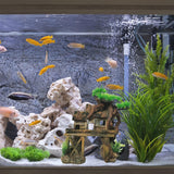 Aquarium Decorations Fish Tank Ornaments House on Terrace with Tree Root Resin Handicrafts for Betta Fish