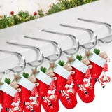 6 Pack Christmas Stocking Holders Metal Lightweight Adjustable Stocking Holder No-Slip Stocking Hangers for Christmas Party