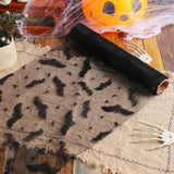 Halloween Net Table Cover Spooky Mesh Dining Table Decor Festive Gauze Table Setting Haunted Party Table Skirt